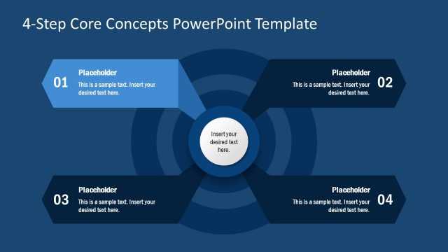 4 Steps Core Concept PPT Diagram