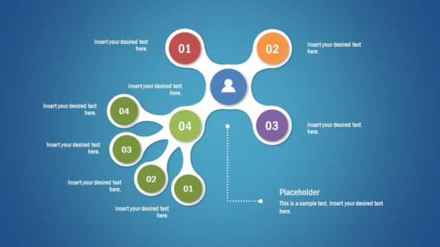 4-Branch Awesome Tree Diagram Template for PowerPoint