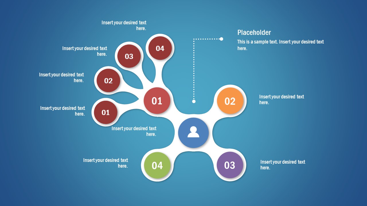 4Branch Awesome Tree Diagram Template for PowerPoint SlideModel