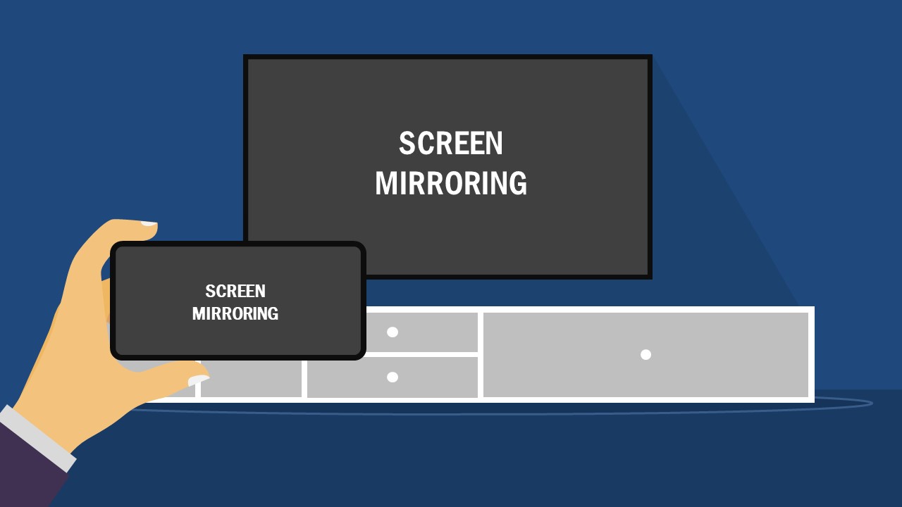 Screen Mirroring Concept PowerPoint Template SlideModel