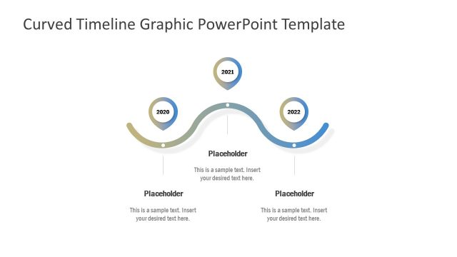 Horizontal Timeline 3 Items PowerPoint