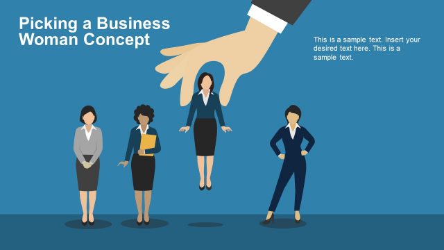 Picking a Business Woman Concept PowerPoint Template