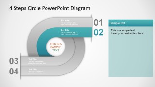 PowerPoint Gradient 4 Steps Circular Diagram