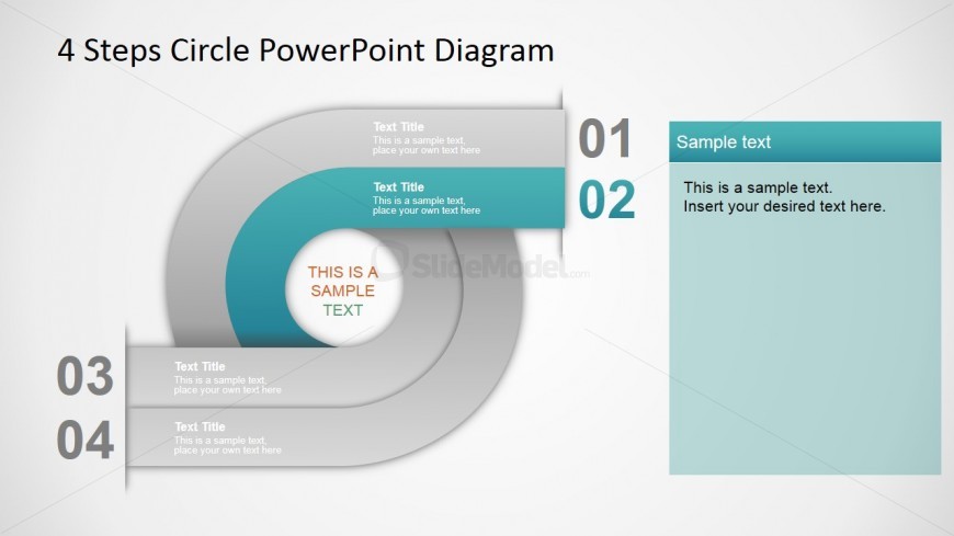 PowerPoint Gradient 4 Steps Circular Diagram