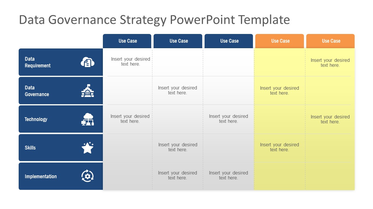 Data Governance Strategy Matrix PowerPoint Template SlideModel