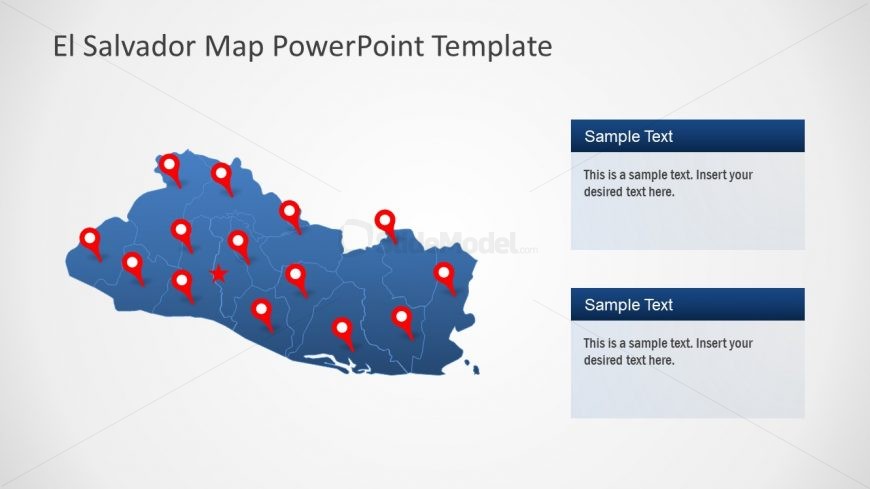 El Salvador PowerPoint Map Blue