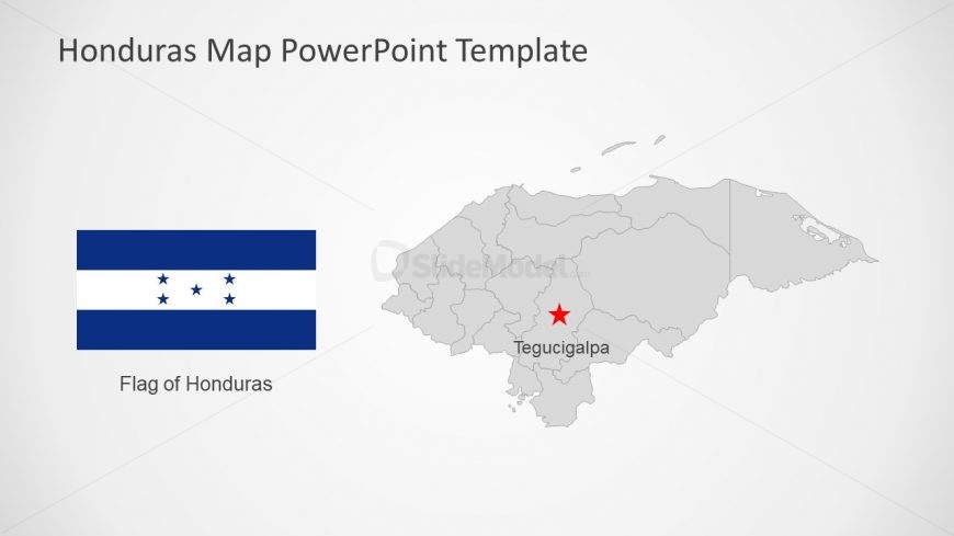 Flag and Map Template of Honduras 