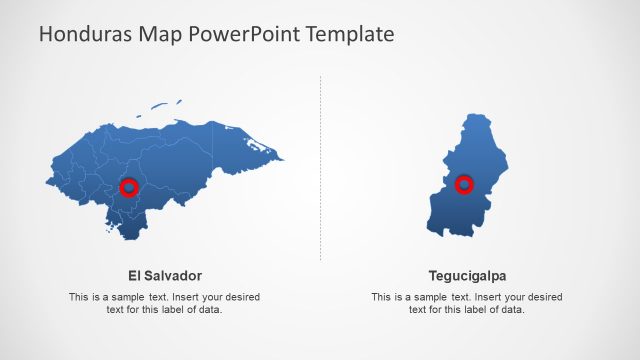 Flat Map of Honduras PowerPoint