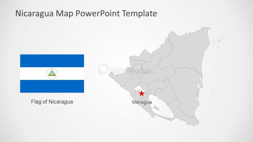 Flag Shapes and Nicaragua Map Silhouette 