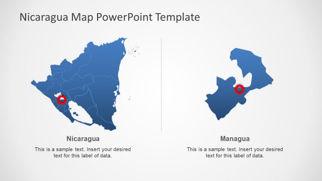 Flat Silhouette Map of Nicaragua Template