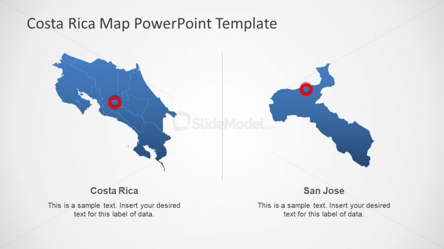 Outline Costa Rica PowerPoint Map