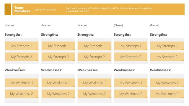 Editable Team Members Slide with Multiple Boxes
