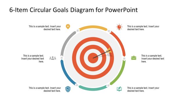 6-Item Circular Goals Diagram for PowerPoint