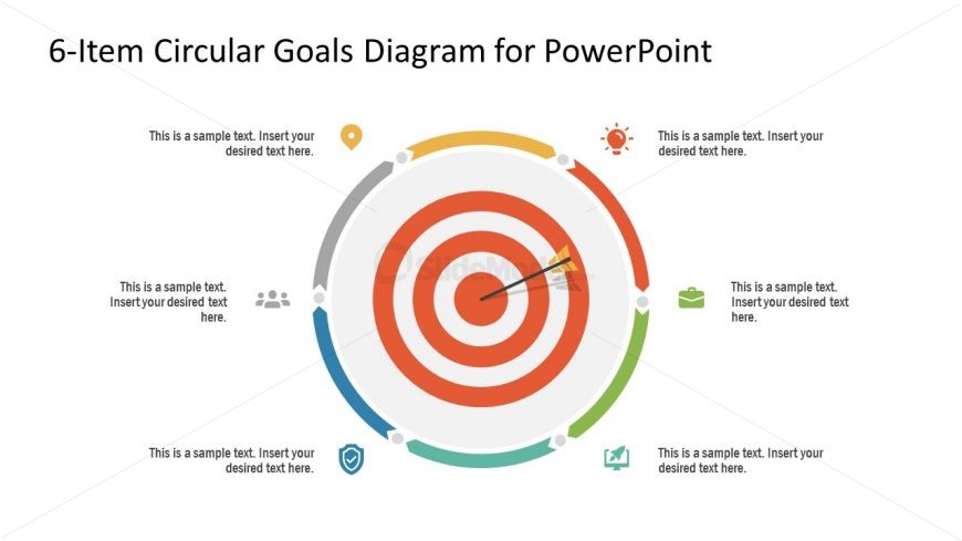 PowerPoint 6 Steps Circular Diagram 