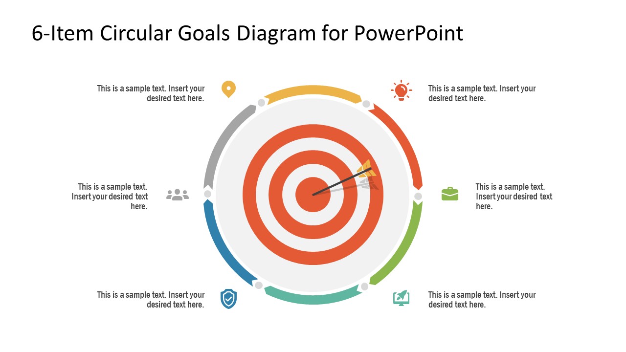 PowerPoint 6 Steps Circular Diagram 