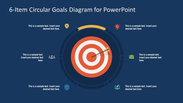 Flat Circular Goals PowerPoint Diagram