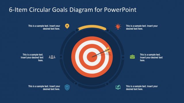 Flat Circular Goals Powerpoint Diagram Slidemodel