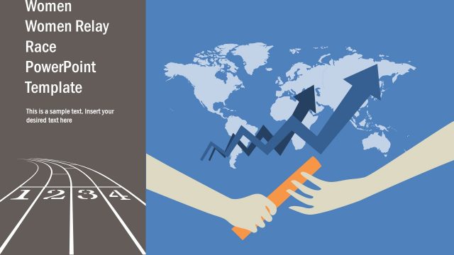 Women Relay Race PowerPoint Template