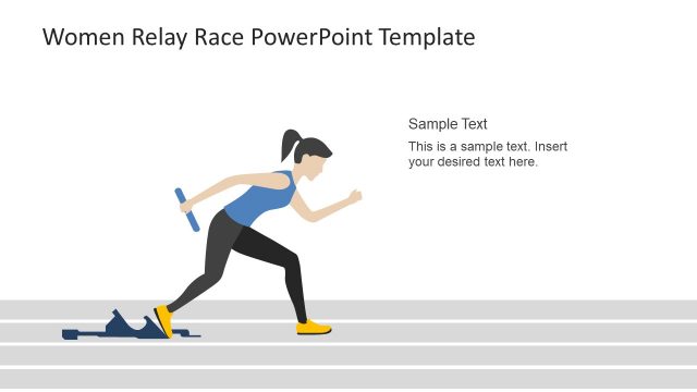 Relay Race Woman with Baton PPT