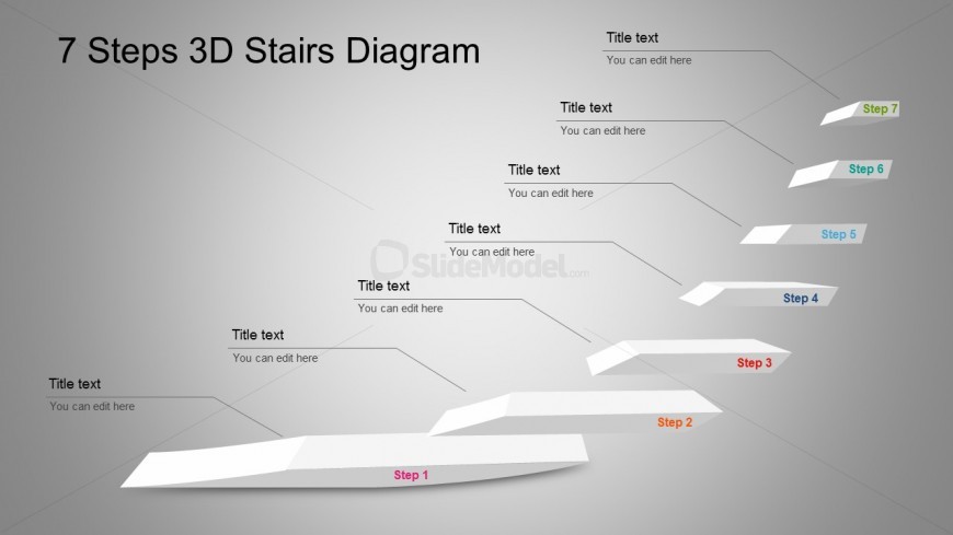 7 Steps PowerPoint Diagram With 3D Stairs