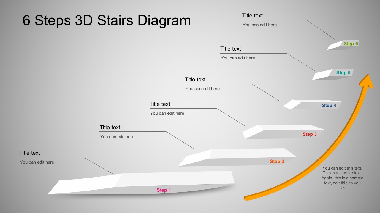 3D Stairs Diagram PowerPoint Business Templates