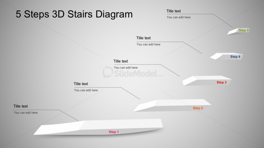 3D Stairs Steps Diagram PowerPoint Templates