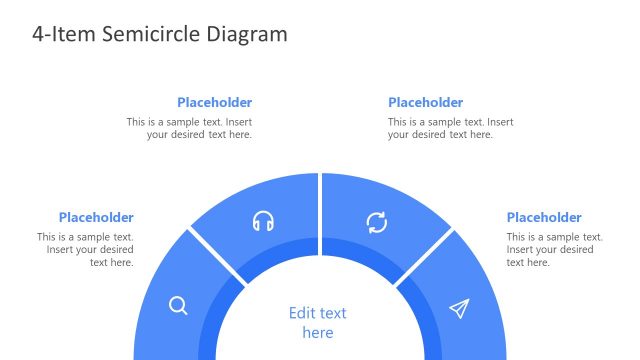 4-Item Semicircle Diagram for PowerPoint