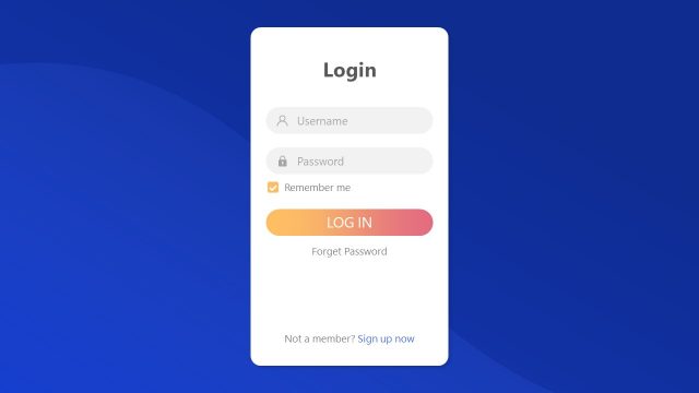 Simple Login UI PowerPoint Template Mockup