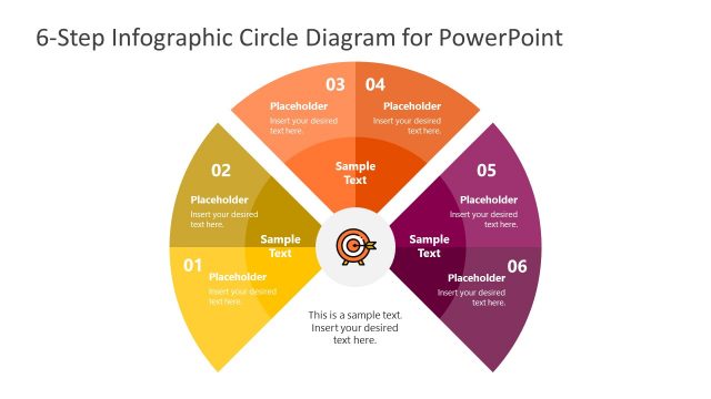6 Steps Circular Slices PowerPoint Diagram