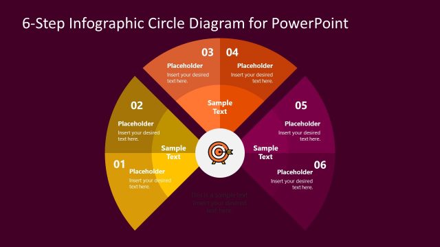 Curved Diagram 6 Steps PowerPoint