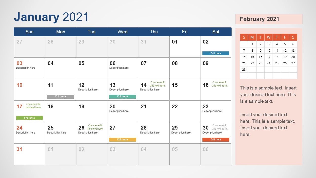 2021 Calendar Powerpoint Free Shopperji
