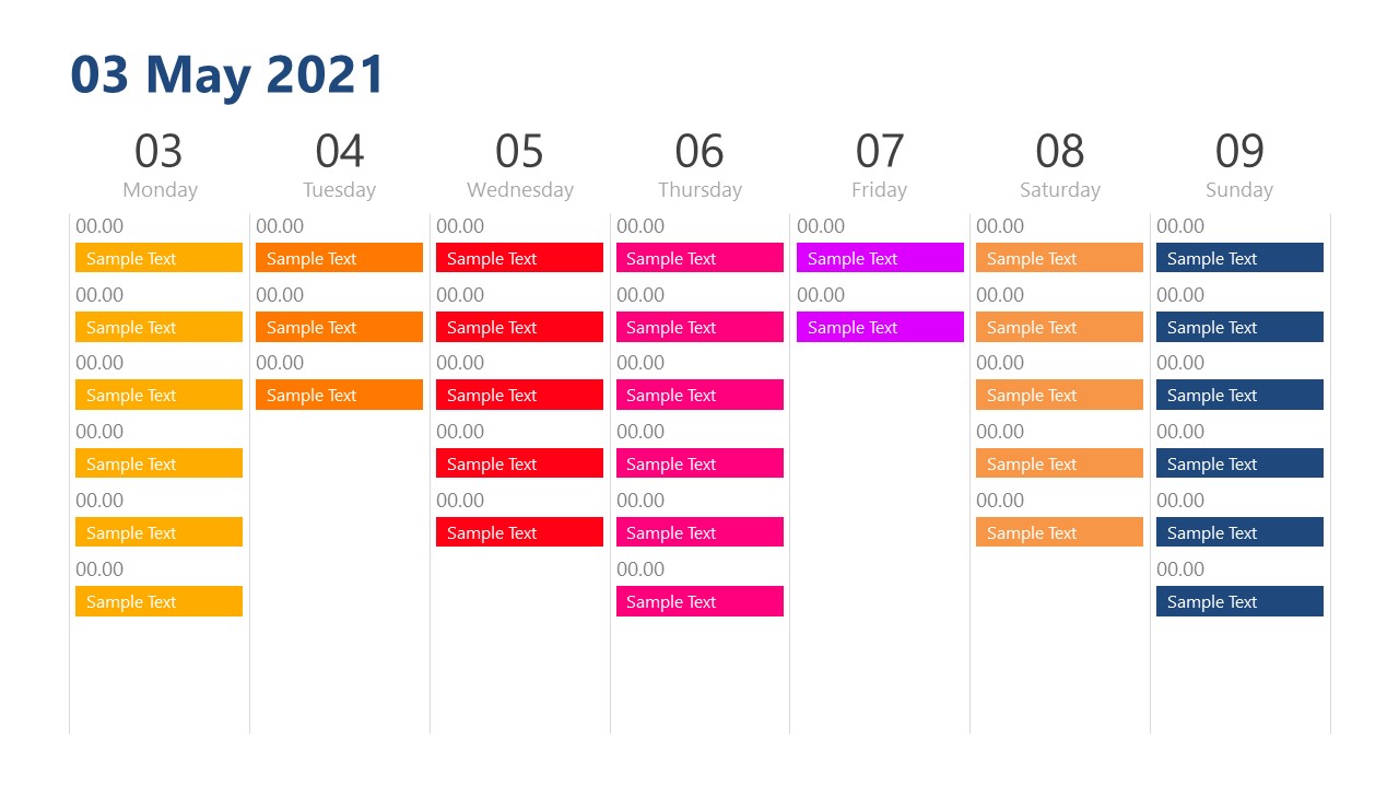 Schedule of Day View Calendar PowerPoint