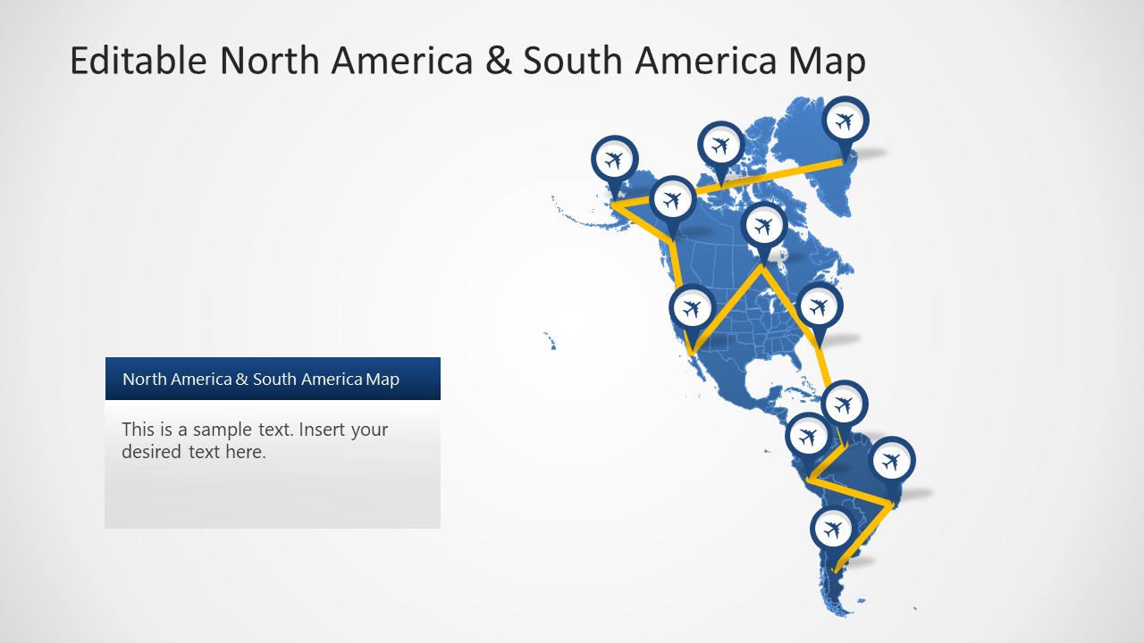 Editable North America And South America Map Powerpoint Template Slidemodel