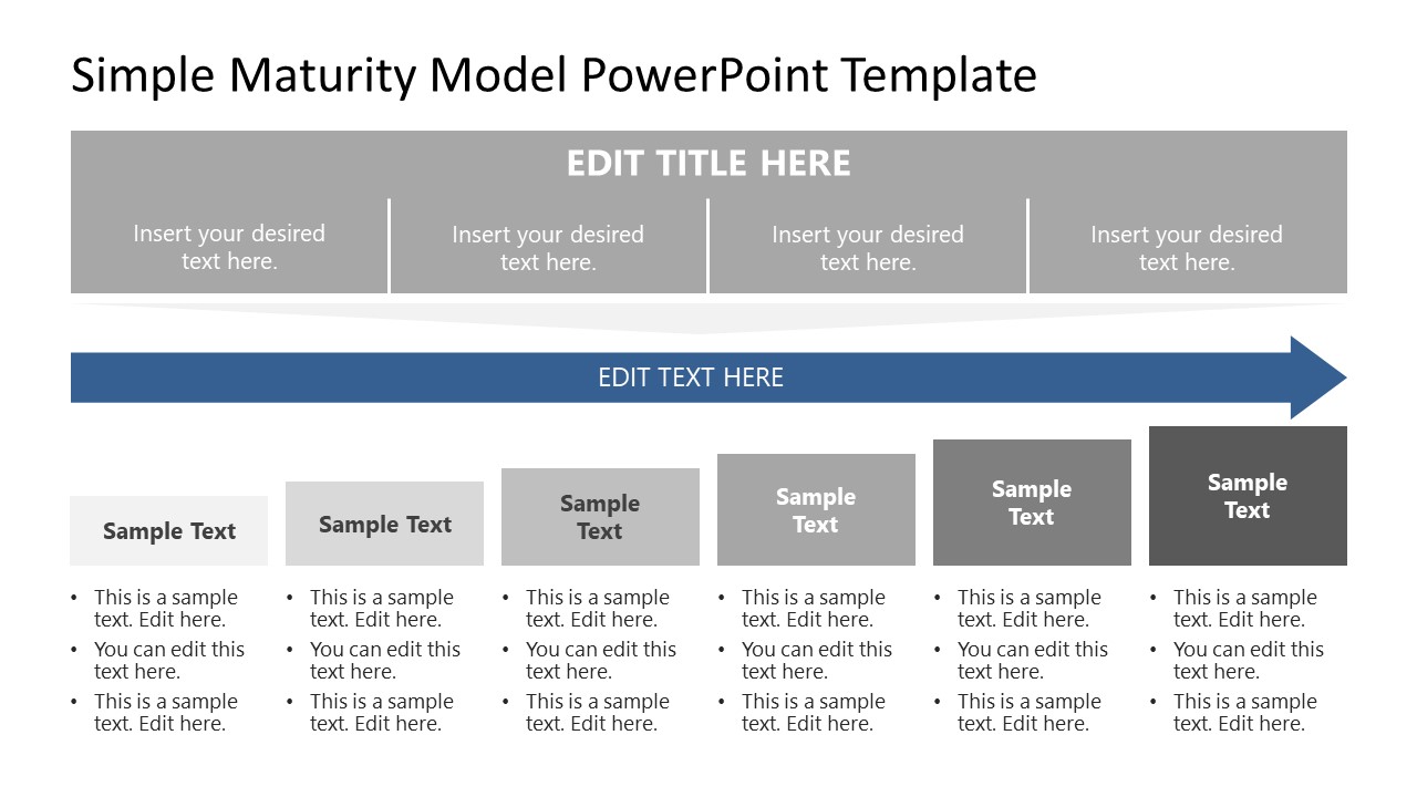 Flat PowerPoint Shapes for Maturity Model 