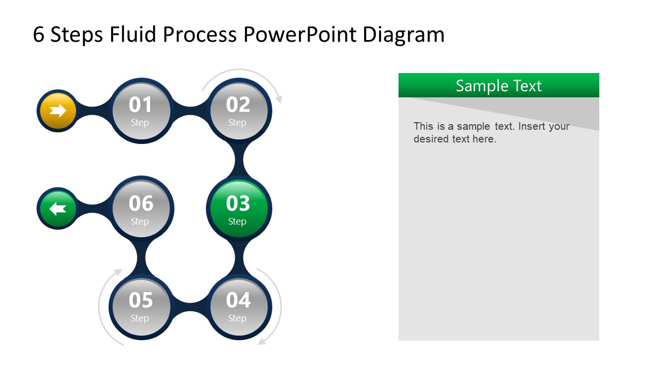 6 Steps Fluid Process PowerPoint Diagram - SlideModel