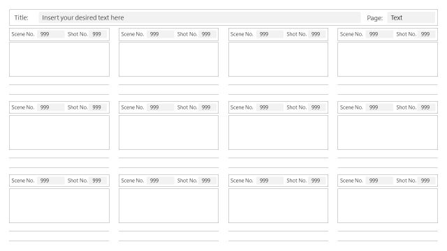 12 Frames per Page Storyboard PowerPoint Template Slide