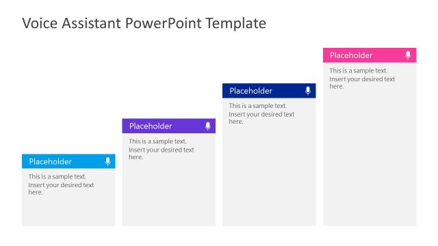 4 Steps Diagram Voice Assistant Concepts Slide