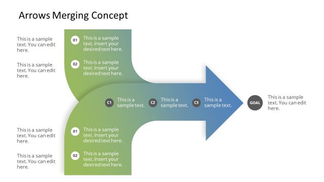 Converging Merging Arrows Template