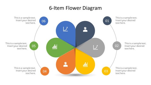 6-Item Flower Diagram PowerPoint Template