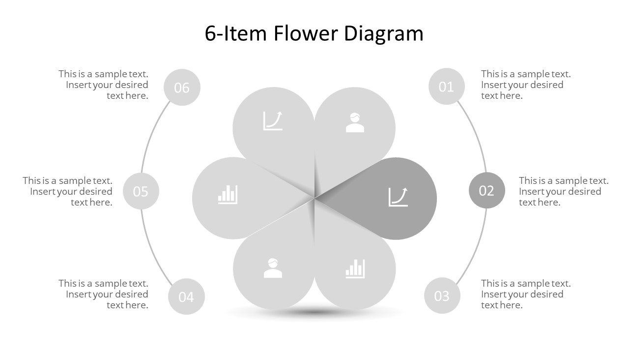 Editable PowerPoint Step 2 Flower Diagram