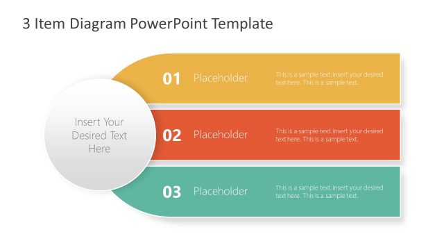 3-Item Horizontal Diagram for PowerPoint
