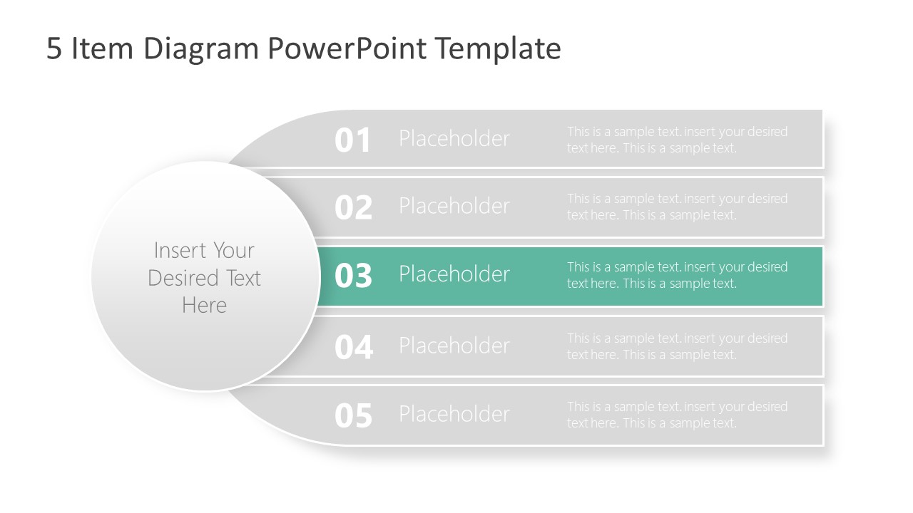 Horizontal 5 Items PowerPoint - SlideModel