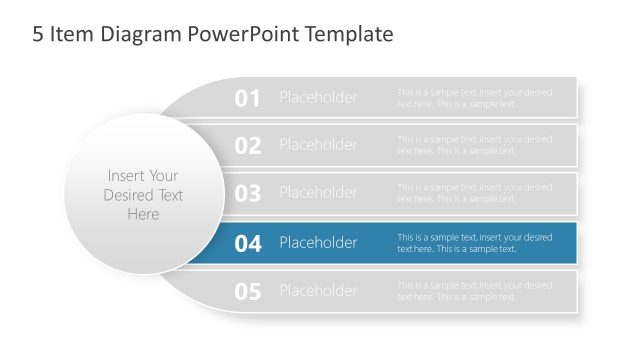 5 Steps Horizontal Diagram Slide