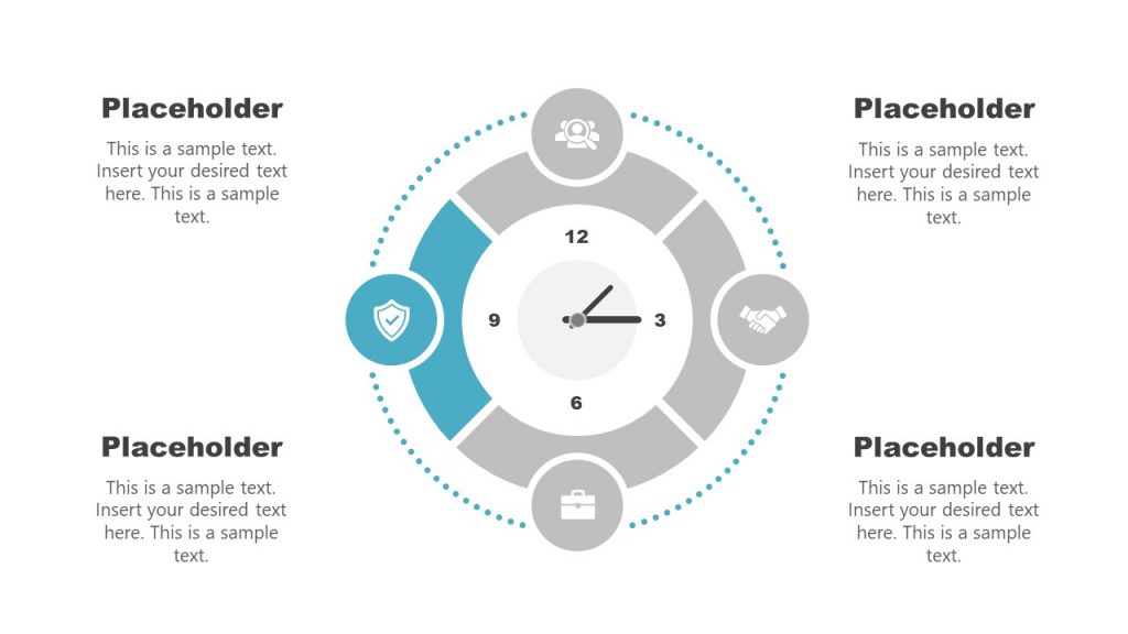 Fourth Step Time Management Clock Template Slidemodel