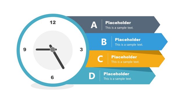 Analog Clock Time Management Diagram for PowerPoint