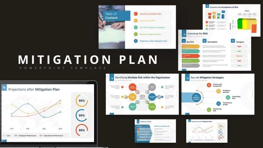 PPT Cover Slide Of Mitigation Plan PowerPoint Template