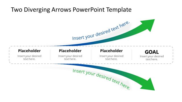 Two Diverging Arrows PowerPoint Template