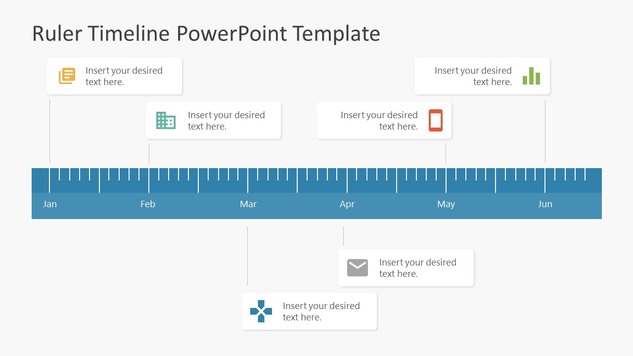 Ruler Shape Horizontal Timeline Powerpoint Slidemodel