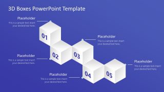 PowerPoint 5 3D Boxes Diagram Template 