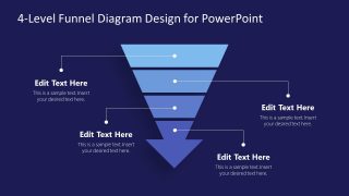 4 Steps Funnel with Arrow PowerPoint 